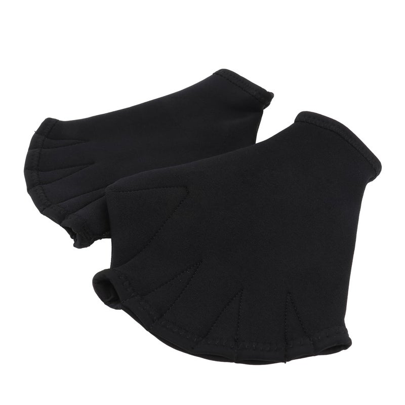 WINOMO 1 Pair Webbed Swimming Gloves Aquatic Traning Fit Paddles Water Resistance Diving Hand Web (Black) - Image 5